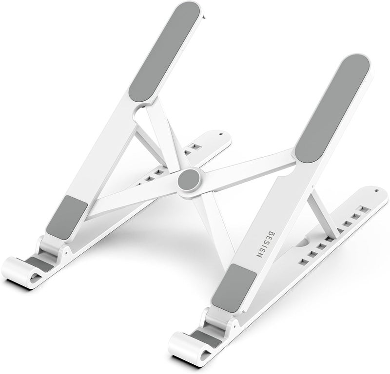 BESIGN LS01 Pro Ergonomic Laptop Stand, Plastic Laptop Riser, Portable and Adjustable Notebook Computer Holder Compatible with 10-14" Laptops (White) - Image 2